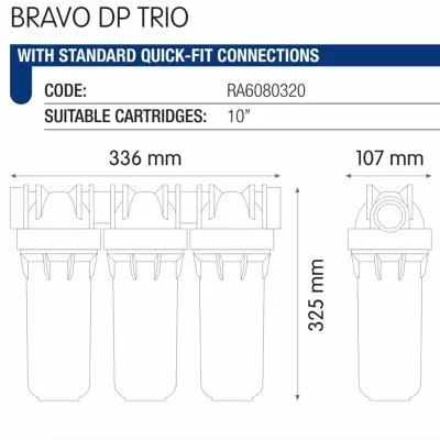 Atlas Filtri BRAVO DP TRIO 10" (RA6080320) трёхступенчатый фильтр - Фото №4