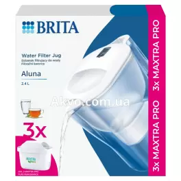 BRITA Aluna Фильтр кувшин белый 2,4 л + 3 картриджа MaxtraPro - Фото№2