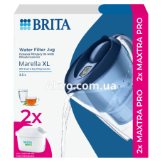 BRITA Marella XL Фильтр кувшин синий 3,5 л + 2 картриджа MaxtraPro