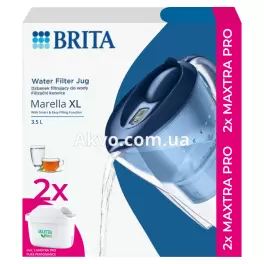 BRITA Marella XL Фільтр глечик синій 3,5 л + 2 картриджа MaxtraPro - Фото№2