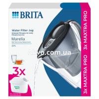 BRITA Marella Фільтр глечик графіт 2,4 л + 3 картриджа MaxtraPro
