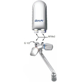 DAFI IPX5 Проточный электрический нагреватель 3,7 кВт с металлическим хромированным смесителем - Фото№3
