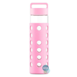 Geo Стеклянная бутылка с чехлом, розовая BT224ZGPK - Фото№2