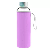 Geo Стеклянная бутылка с чехлом и ручкой, 0,53 л, фиолетовая BT18ZGPP