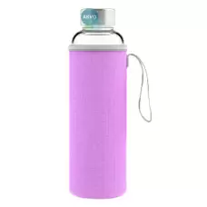 Geo Стеклянная бутылка с чехлом и ручкой, 0,53 л, фиолетовая BT18ZGPP