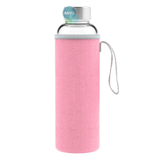 Geo Стеклянная бутылка с чехлом и ручкой, 0,53 л, розовая BT18ZGPK
