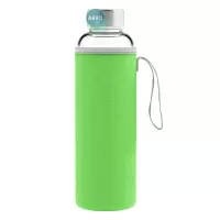Geo Скляна пляшка з чохлом та ручкою, 0,53 л, зелена BT18ZGGN