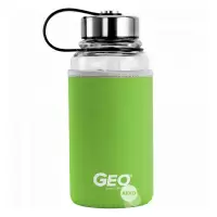 Geo Стеклянная бутылка с чехлом и ручкой, 1 л, зеленая BTG1LSCSGRN