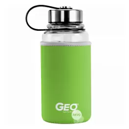 Geo Скляна пляшка з чохлом та ручкою, 1 л, зелена BTG1LSCSGRN - Фото№2