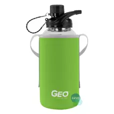 Geo Скляна пляшка з чохлом та втулкою, 1 л, зелена BTG1LRWHGRN