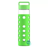 Geo Скляна пляшка з чохлом, зелена BT224ZGGN