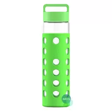 Geo Стеклянная бутылка с чехлом, зеленая BT224ZGGN
