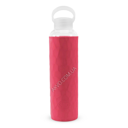Geo Скляна спортивна пляшка із чохлом, 0,6 л, рожева BTG20WHPK - Фото№2